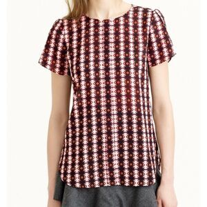 J. CREW Hypnotic Diamond Shadow Two Petal Sleeve Top